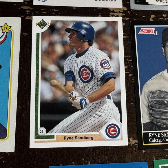 Ryne Sandberg 12 Card Lot With Topps Baseball Leaf Panini Post Score Upper Deck - Picture 7 of 13